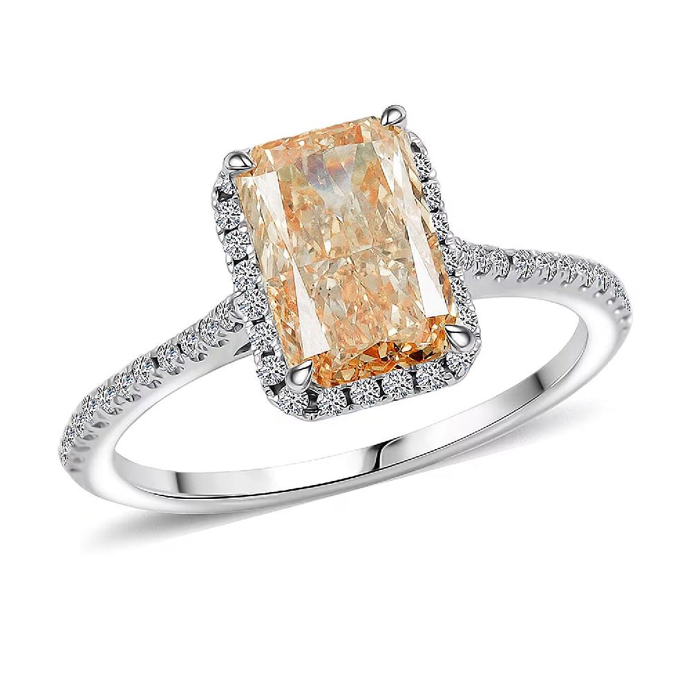 Luxuriant Lab Grown Yellow Diamond (IR) (VS1) Lab Grown Diamond 2.24 ctw Ring in 14K White Gold