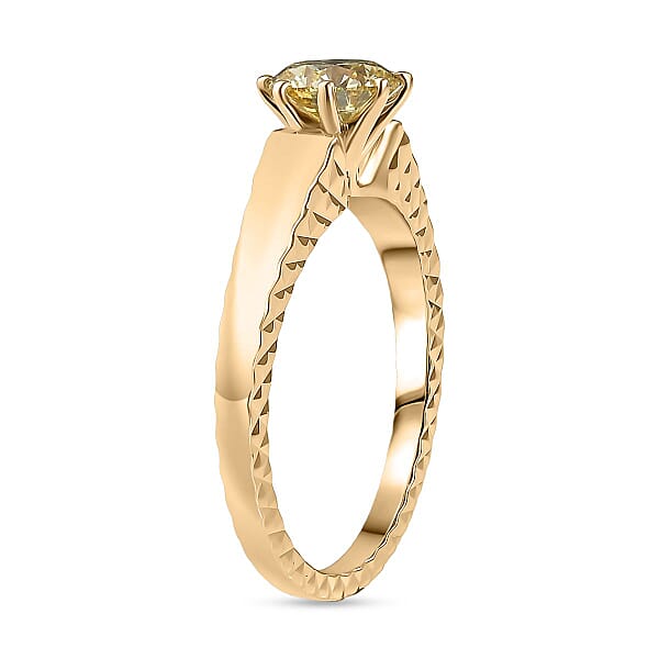 Luxuriant Lab Grown Yellow Diamond (VS) Solitaire Ring In 10K Yellow Gold 1.00 Ctw