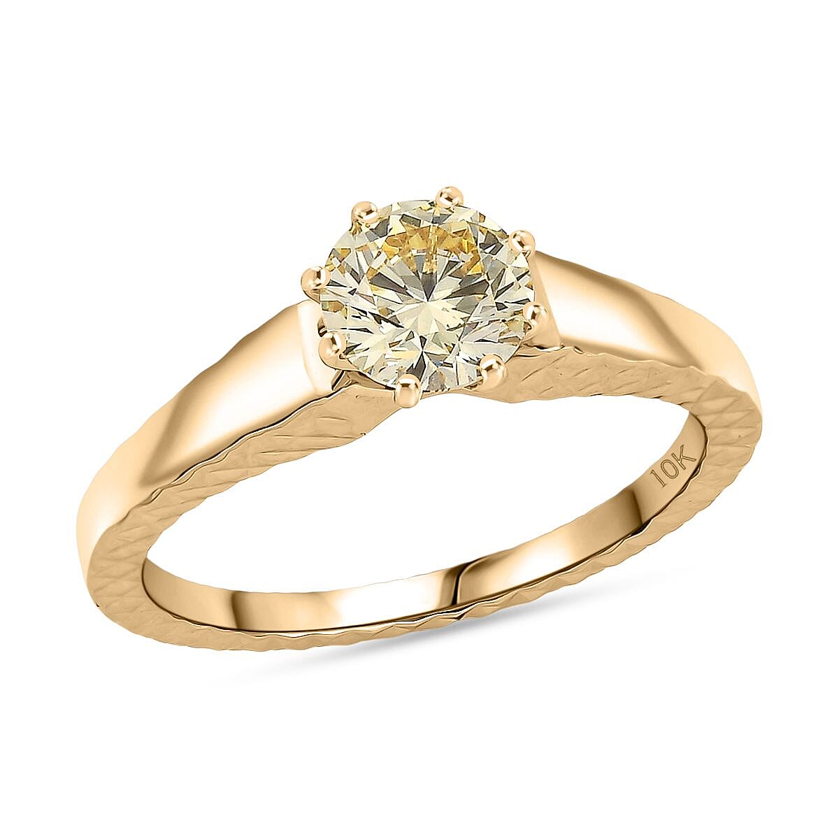 Luxuriant Lab Grown Yellow Diamond (VS) Solitaire Ring in 10K Yellow Gold 1.00 ctw