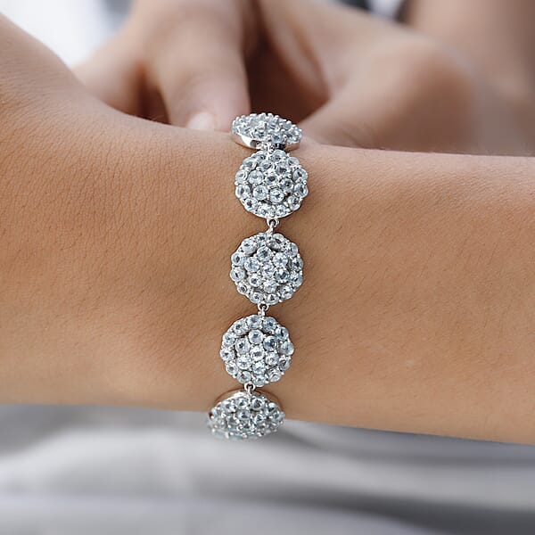 Madagascar Paraiba Apatite Bracelet In Platinum Over Sterling Silver (6.50 In) 16.10 Ctw