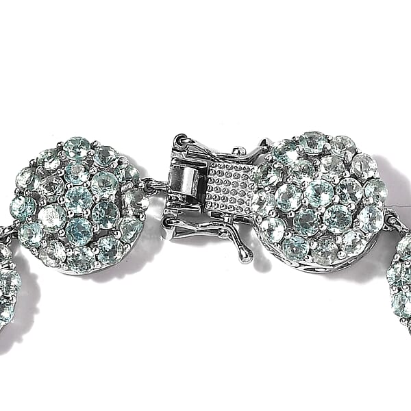 Madagascar Paraiba Apatite Bracelet In Platinum Over Sterling Silver (6.50 In) 16.10 Ctw