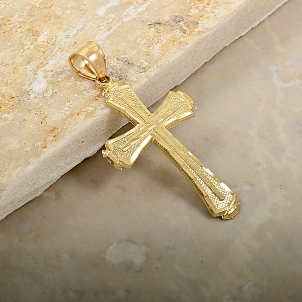 Made In America 10K Yellow Gold Cross Pendant Without Chain 2 Grams