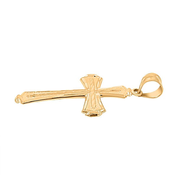 Made In America 10K Yellow Gold Cross Pendant Without Chain 2 Grams