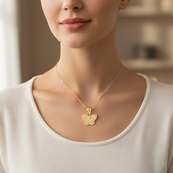 Made In America Butterfly Pendant Without Chain In 10K Yellow Gold 1.60 Grams