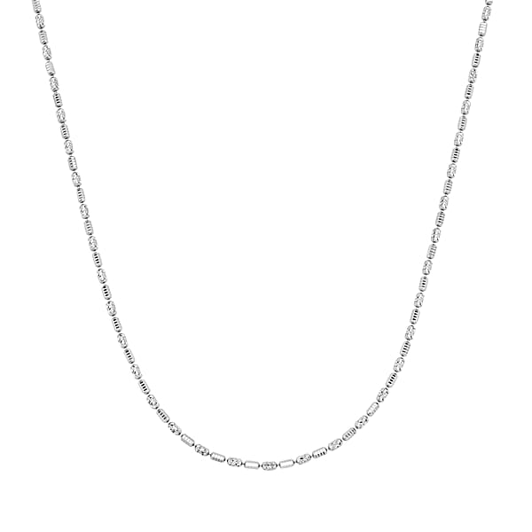 Made In Italy Rhodium Over Sterling Silver 2mm Typhoon Fancy Chain Necklace 18 Inches 5.21 Grams