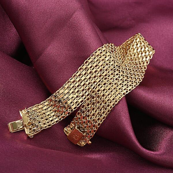 Maestro Gold Collection Italian 14K Yellow Gold 12.5mm Bismark Bracelet (7.50 In) 7.90 Grams