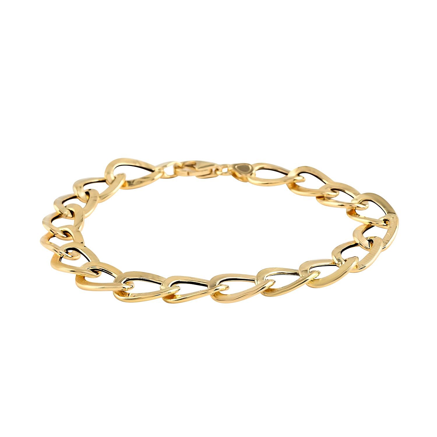 Maestro Gold Collection Italian 18K Yellow Gold Antico Oro Hammered Bold Curb Bracelet (8.00 In) 4.67 Grams