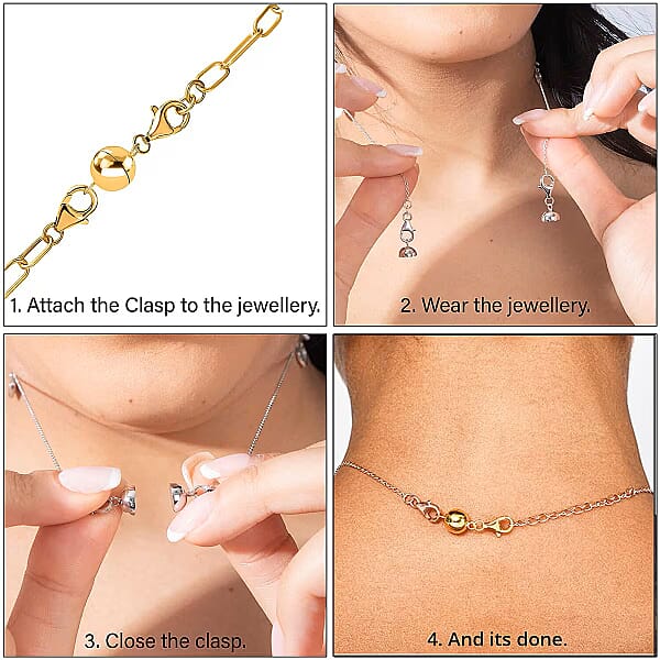 Magnetic Lock (Round) With Lobster Lock In 10K Yellow Gold 1.35 Grams