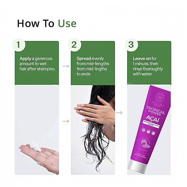 Malina Tropical Power Acai Nourishing & Revitalizing Shampoo (10oz)