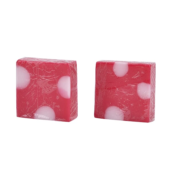Marigold And Lotus 2 Pack Mixed Aroma 2 In 1 Soap Sponge With Rose And Shea Butter - Red