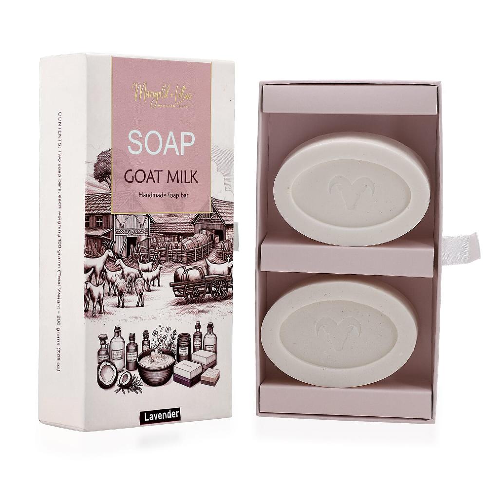 Marigold and Lotus Set of 2 Goat Milk Soap - Lavender fragrance