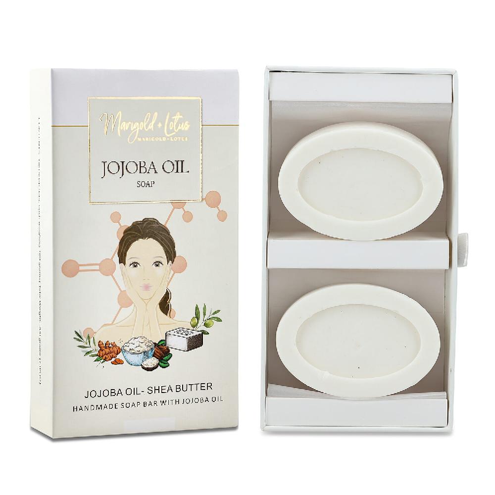 Marigold and Lotus Set of 2 Jojoba Oil Soap (Shea Butter Vitamin C Retinol and Collagen)