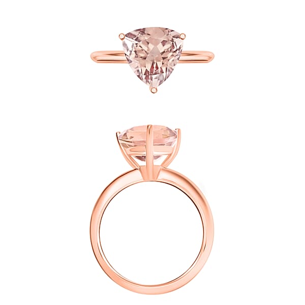 Marropino Morganite 1.30 Ctw Solitaire Ring In Vermeil Rose Gold Over Sterling Silver (Del. In 10-12 Days)