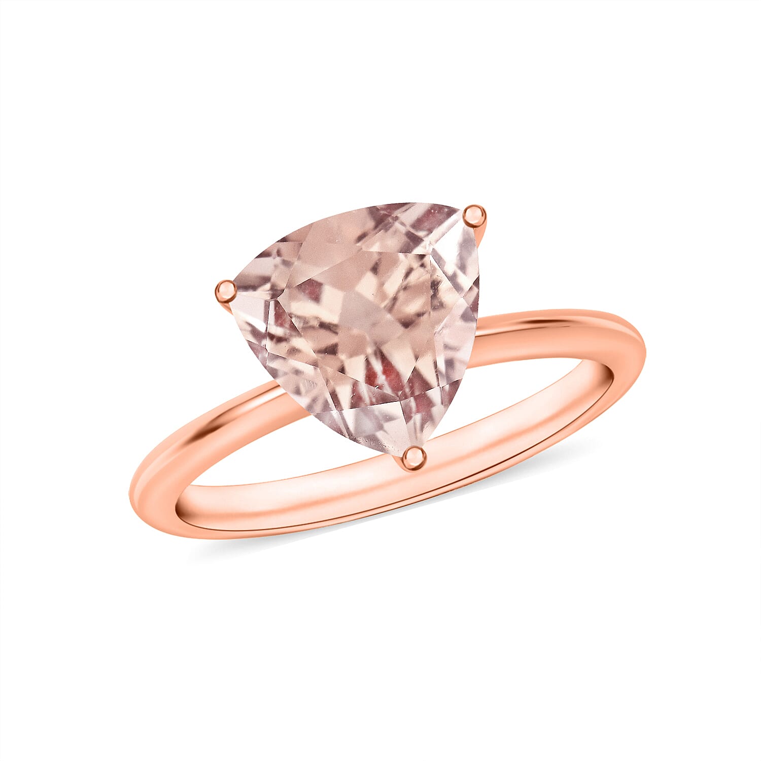 Marropino Morganite 1.30 ctw Solitaire Ring in Vermeil Rose Gold Over Sterling Silver (Del. in 10-12 Days)