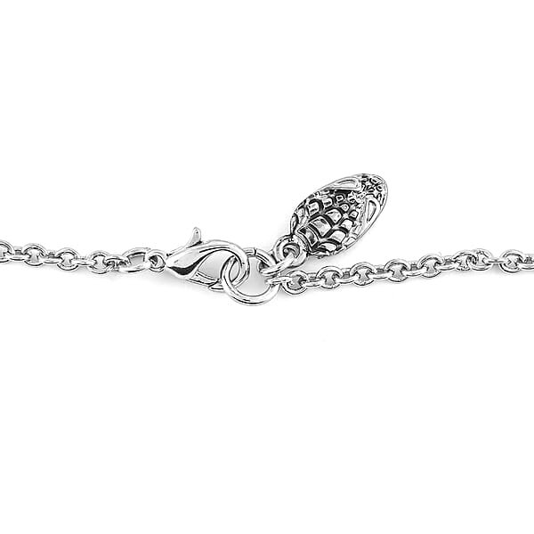 Marvel Simulated Diamond Spider Necklace In Silvertone 17.5 Inches
