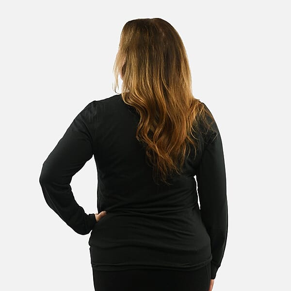Max Studio Performance Black Arizona Tie Front Top - L