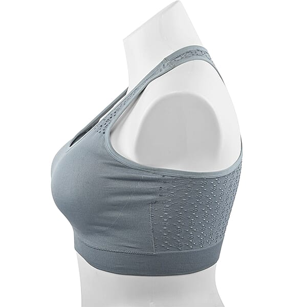 Max Studio Performance Charcoal Camelia Sports Bra - M