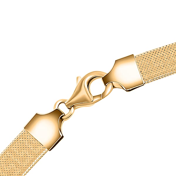 Mega Clearance Italian 10K Yellow Gold Greek Key 6mm Omega Mesh Necklace (18 Inches) (4 G)