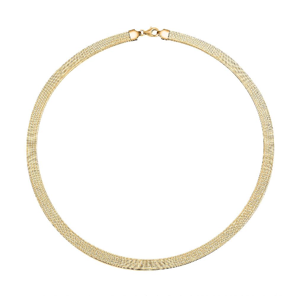Mega Clearance Italian 10K Yellow Gold Greek Key 6mm Omega Mesh Necklace (18 Inches) (4 g)