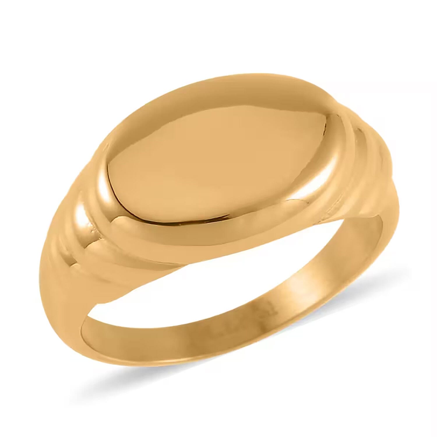 Men's Signet Ring in ION Plated YG Stainless Steel