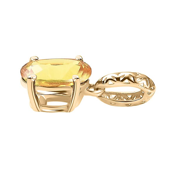 Mirage Collection AAA Madagascar Yellow Sapphire 1.50 Ctw Golden Grove Pendant Without Chain In 10K Yellow Gold