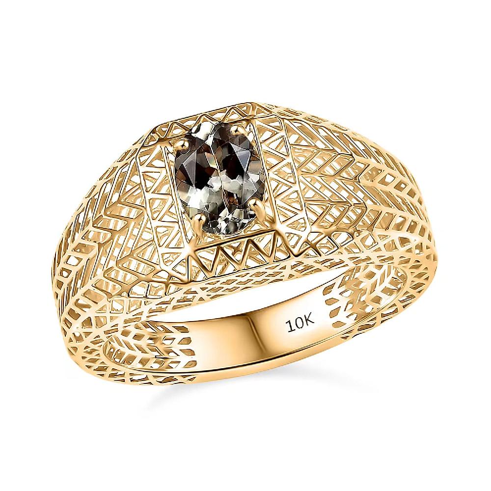 Mirage Collection AAA Turkizite Men's Ring in 10K Yellow Gold 1.25 ctw