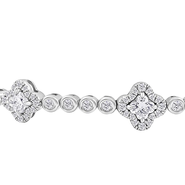 Modani 950 Platinum White Diamond Bangle Bracelet (9.0 In) Metal Weight 14.13 Grams Including Spring Weight (0.5g) 1.44 Ctw