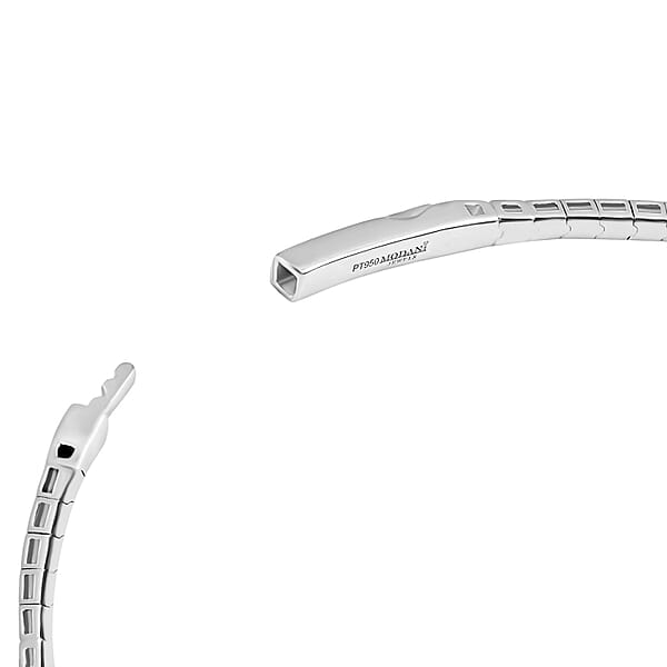Modani 950 Platinum White Diamond Bangle Bracelet (9.0 In) Metal Weight 14.13 Grams Including Spring Weight (0.5g) 1.44 Ctw