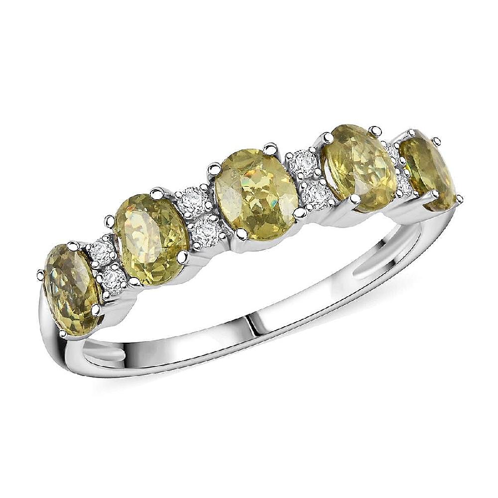 Modani Demantoid Garnet Diamond Ring in 950 Platinum 1.69 ctw