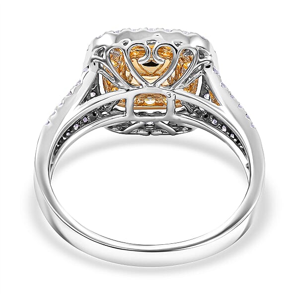 Modani Natural Yellow And White Diamond (SI) 1.70 Ctw Ring In 950 Platinum & 18K Yellow Gold