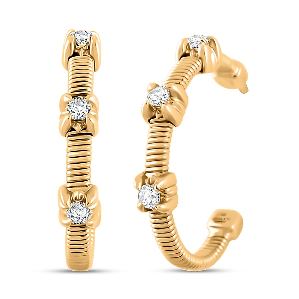 Modani White Diamond 0.20 ctw Earrings in 14K Yellow Gold