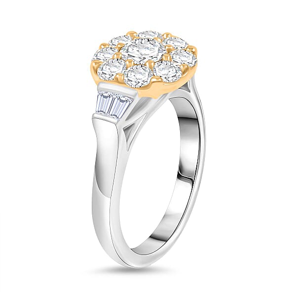 Modani Yellow And White Diamond 1.65 Ctw Ring In 950 Platinum And 18K Yellow Gold 8.55 Grams