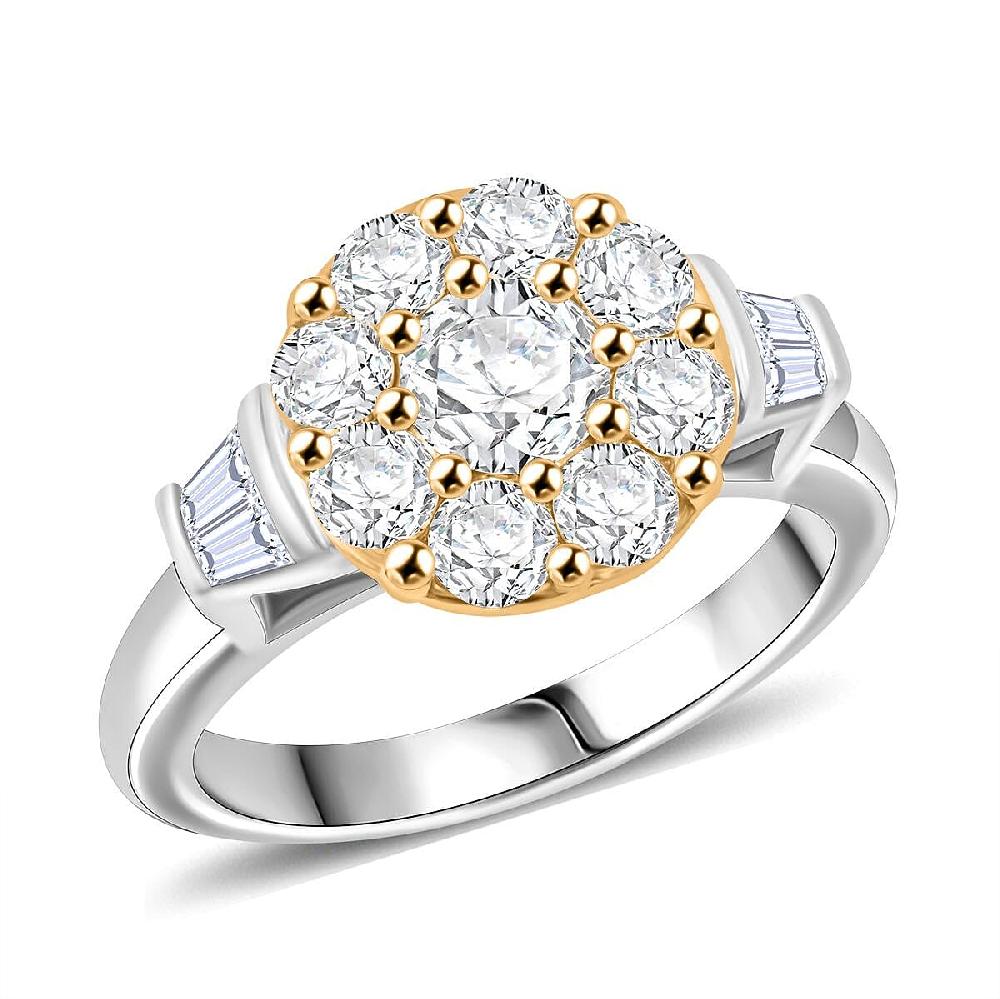 Modani Yellow and White Diamond 1.65 ctw Ring in 950 Platinum and 18K Yellow Gold 8.55 Grams