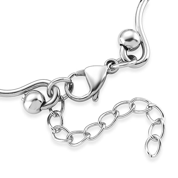 Modern Wave Link Chain Bracelet In ION Plated YG And Stainless Steel (7.00 In)