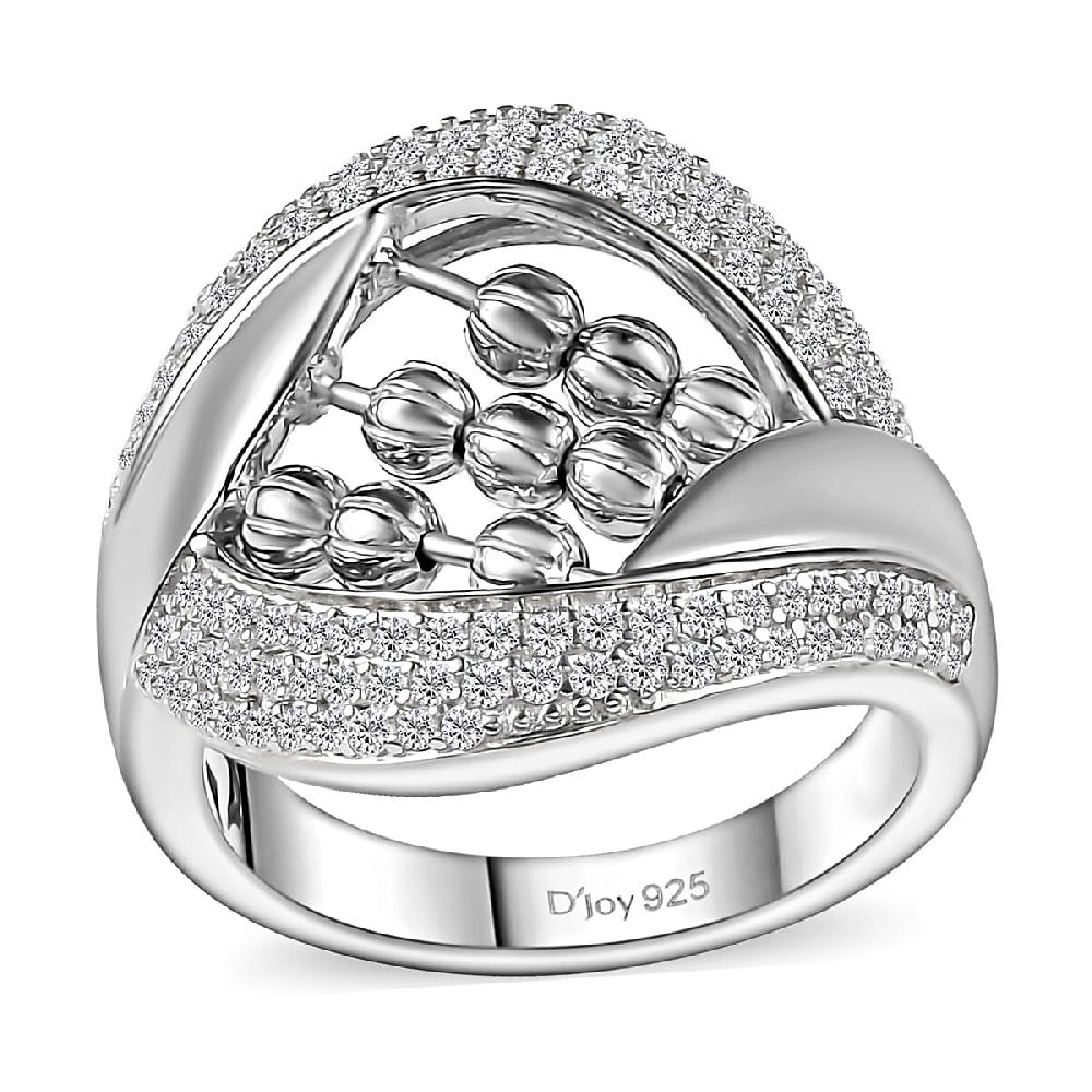 Moissanite 1.00 ctw Ring in Platinum Over Sterling Silver