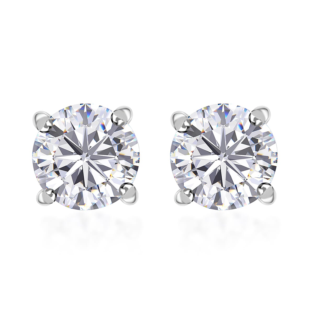 Moissanite 1.85 Ctw Solitaire Stud Earrings In 950 Platinum Moissanite Earrings Stud Earrings Platinum Earrings