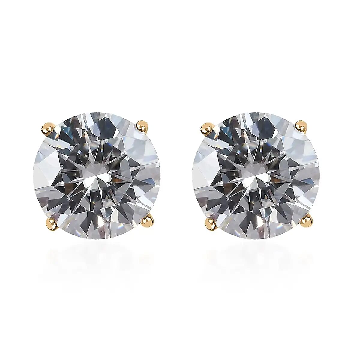 Moissanite 1.85 Ctw Stud Earrings In 14K Yellow Gold