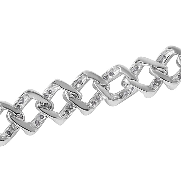 Moissanite 2.75 Ctw Curb Bracelet In Platinum Over Sterling Silver (7.25 In)
