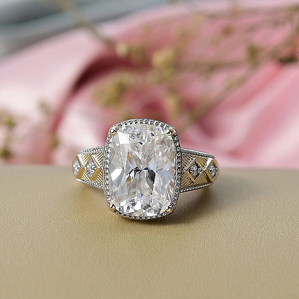 Moissanite 7.20 Ctw Ring In 10K Yellow Gold 5.70 Grams