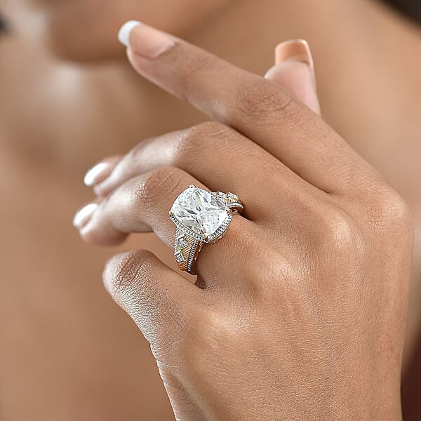 Moissanite 7.20 Ctw Ring In 10K Yellow Gold 5.70 Grams