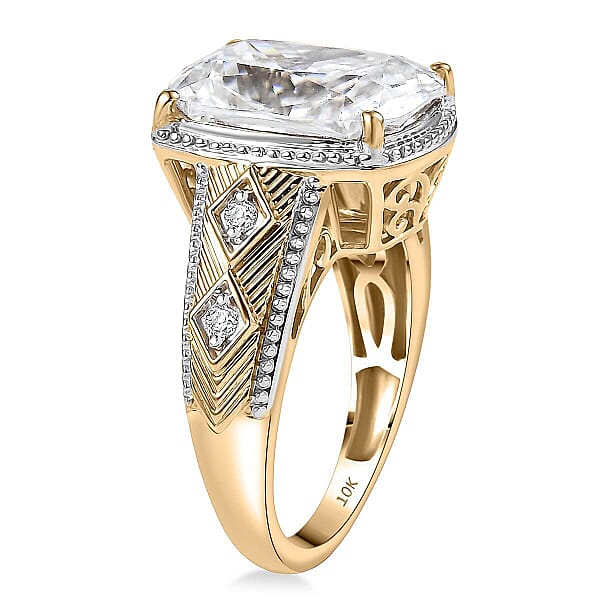 Moissanite 7.20 Ctw Ring In 10K Yellow Gold 5.70 Grams