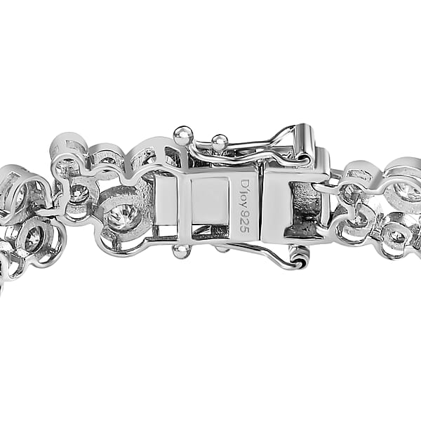 Moissanite Bubble Bracelet In Rhodium Over Sterling Silver (7.25 In) 9.60 Ctw
