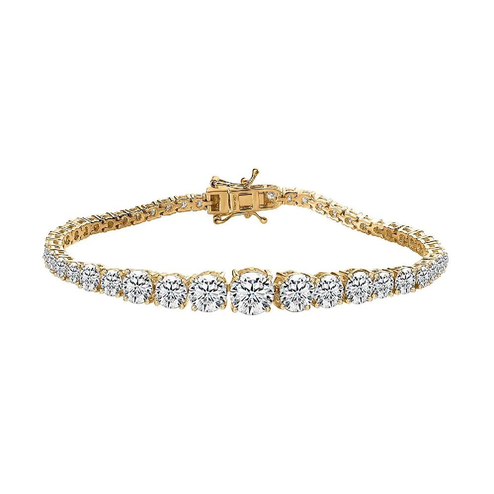 Moissanite Graduation Bracelet in Vermeil YG Over Sterling Silver (8.00 In) 15.00 ctw
