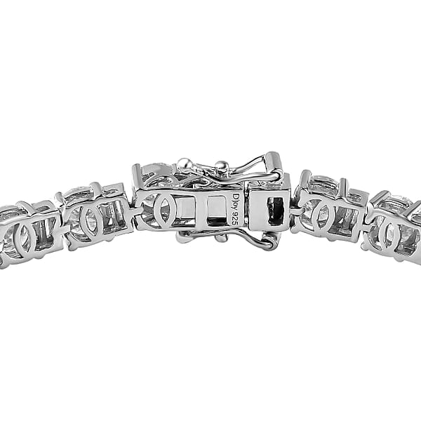 Moissanite Tennis Bracelet In Platinum Over Sterling Silver (7.25 In) 12.10 Ctw