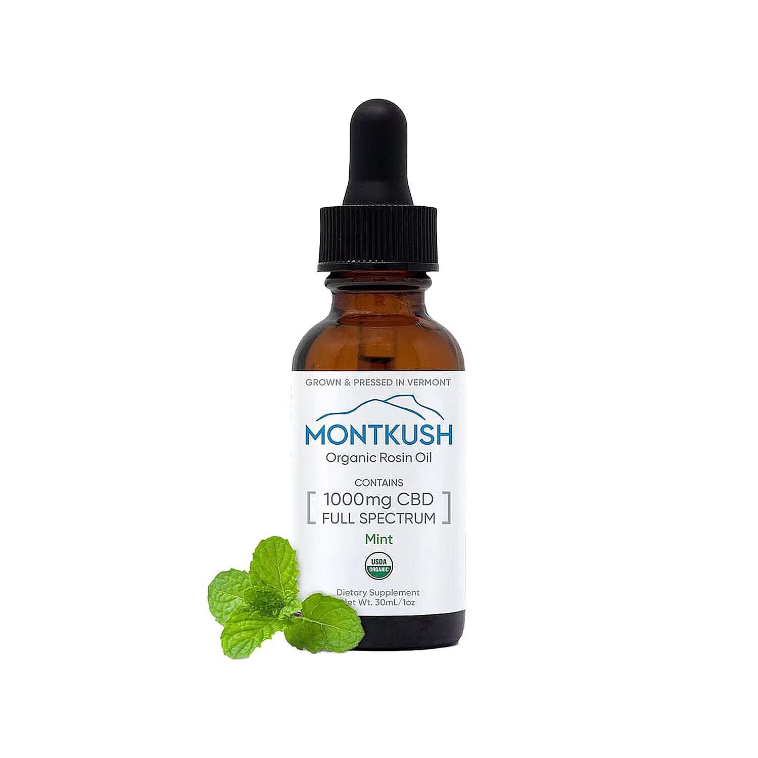 MontKush USDA Organic 1000mg CBD Rosin Oil (1oz) - Mint