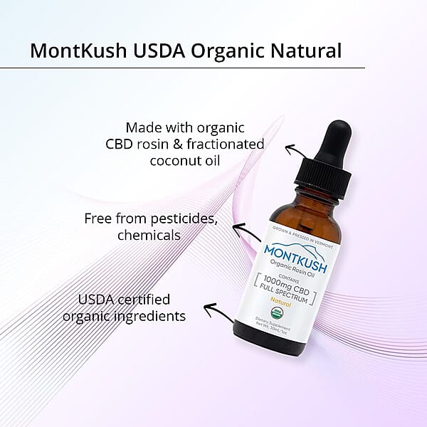 Montkush USDA Organic 1000mg CBD Rosin Oil - Natural Flavor