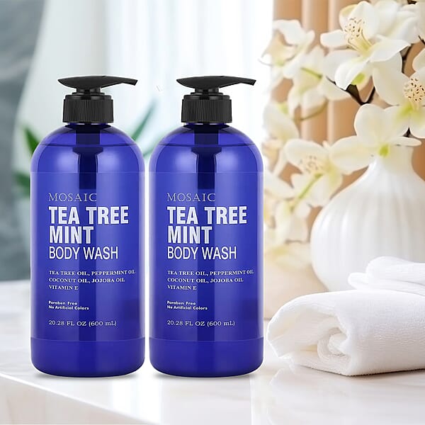 Mosaic Tea Tree Mint Body Wash With Jojoba & Coconut Oil(2x20.28oz)