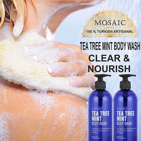 Mosaic Tea Tree Mint Body Wash With Jojoba & Coconut Oil(2x20.28oz)