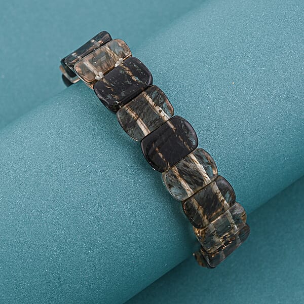 Moss Quartz 96.95 Ctw Stretch Bracelet (6.00 In)