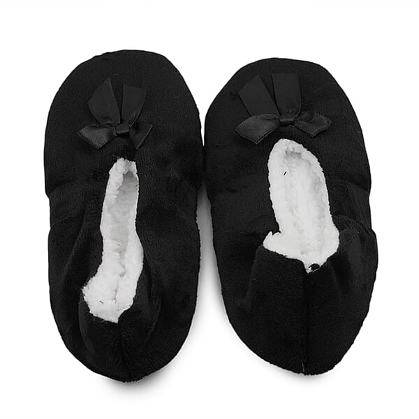 Mossimo Charcoal Bow Slippers With Grippers - S/M